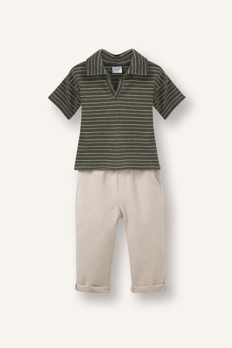 DeFacto Green BabyBoy Baby Boy Knit-Look 2 Piece Set Casual - Image 1